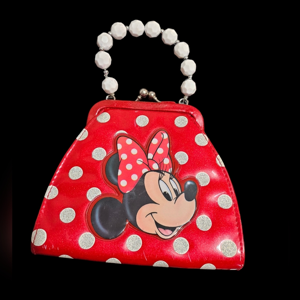 🌸Minnie Mouse little girl red purse with polka dots